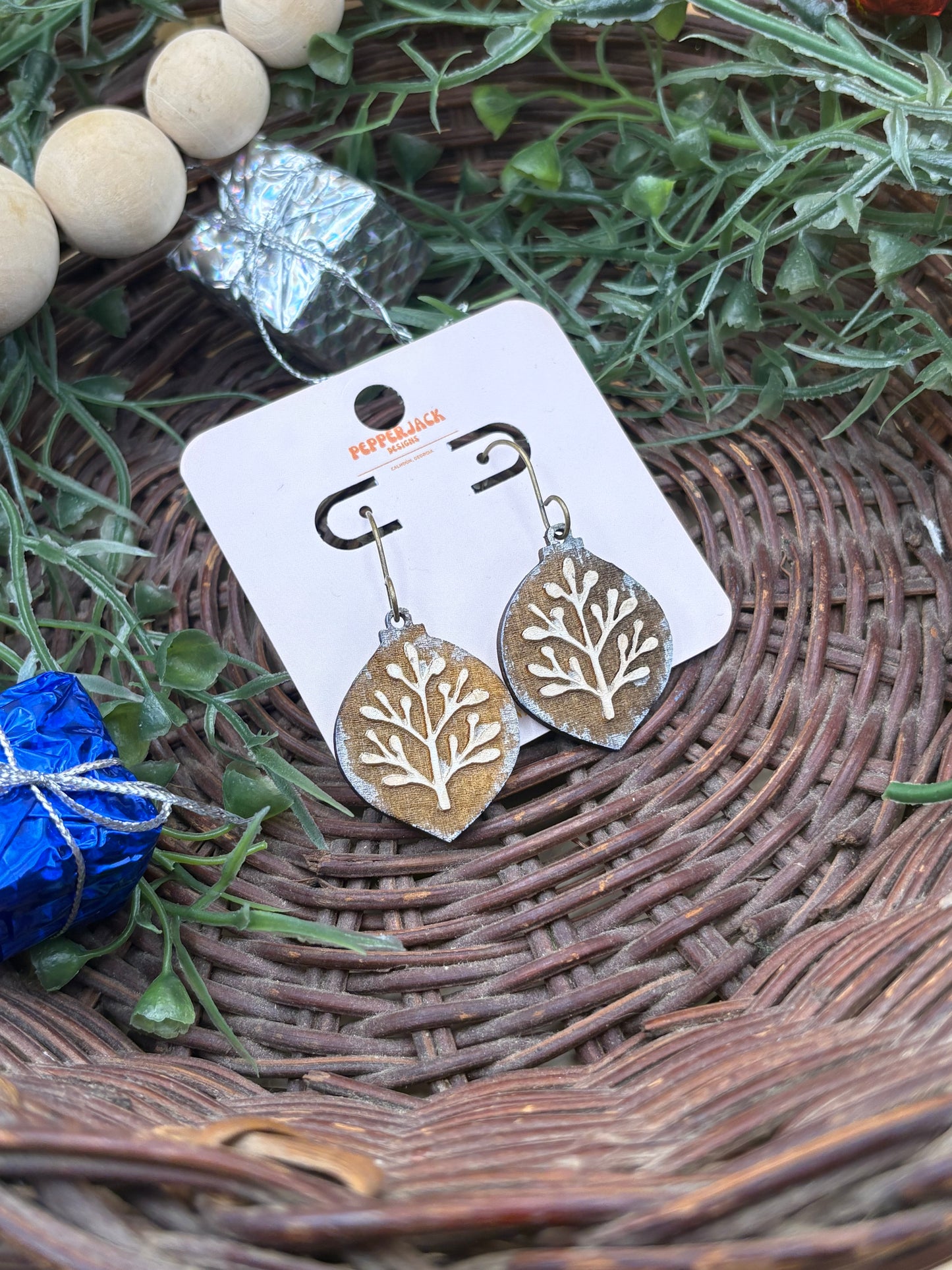 Boho Christmas Ornament Earrings