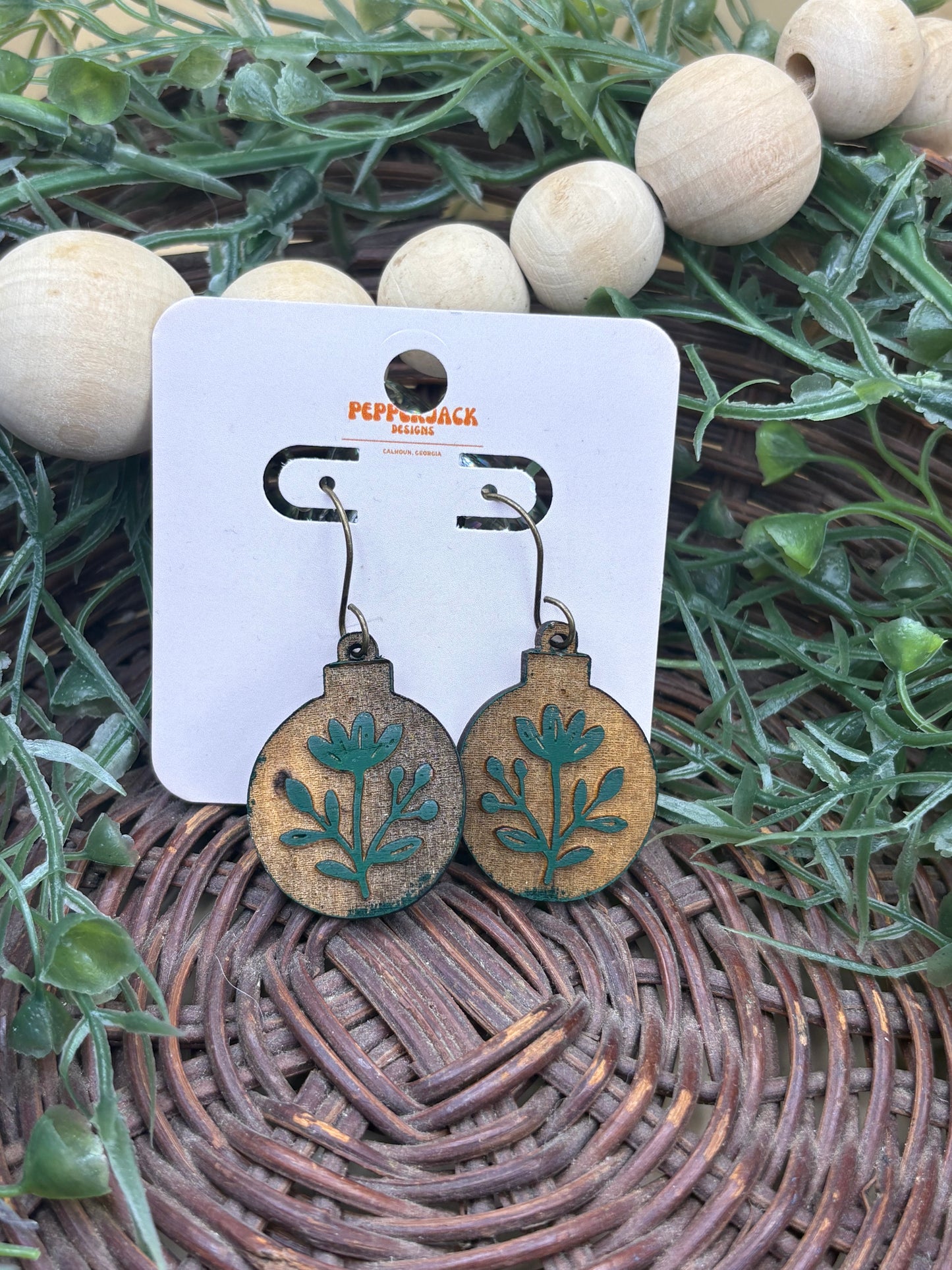 Boho Christmas Ornament Earrings