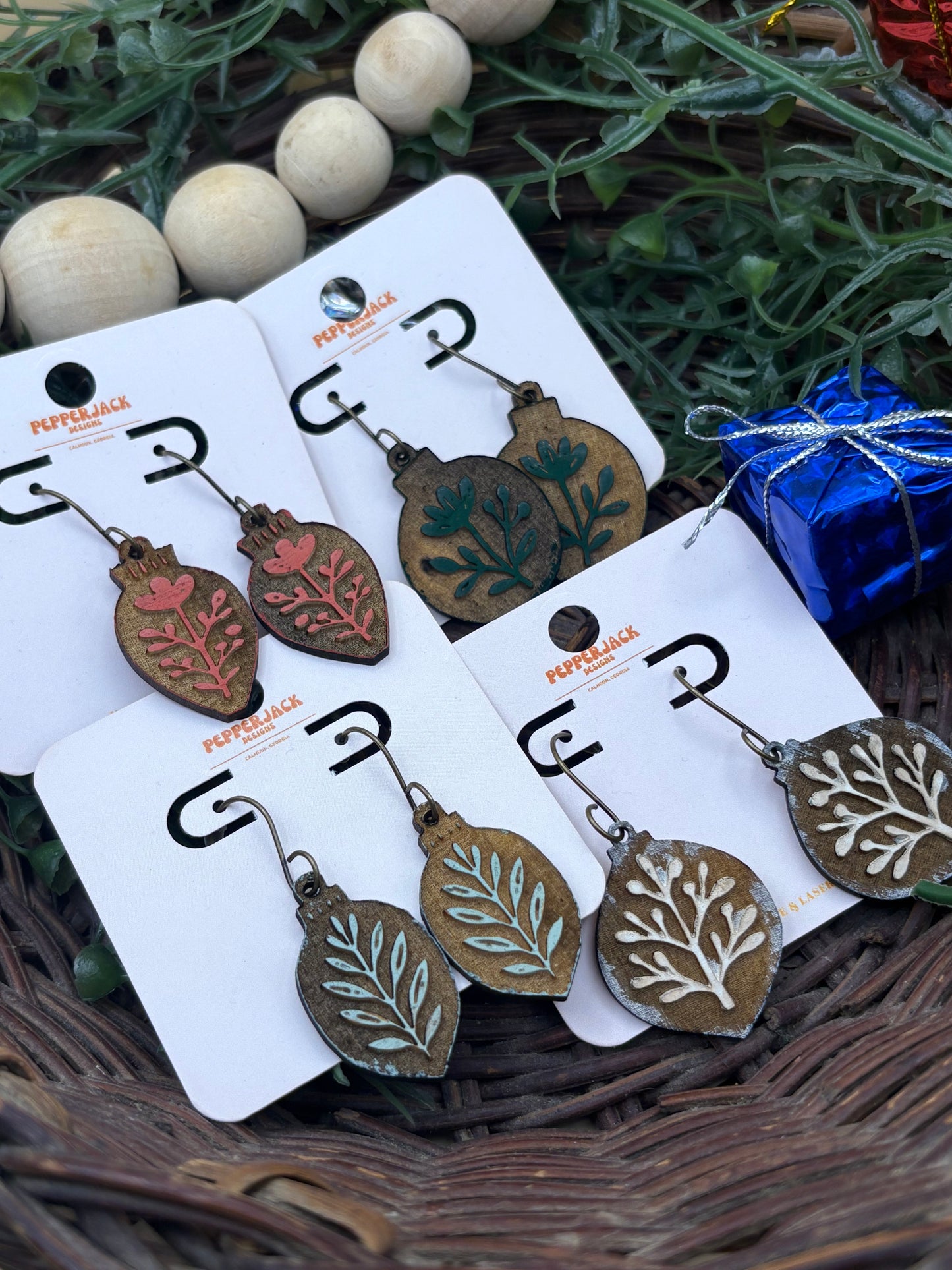 Boho Christmas Ornament Earrings