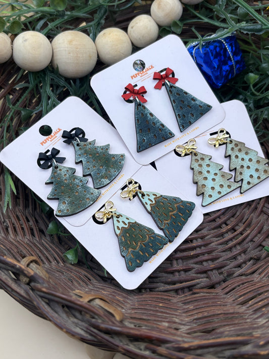 Boho Christmas Tree Earrings