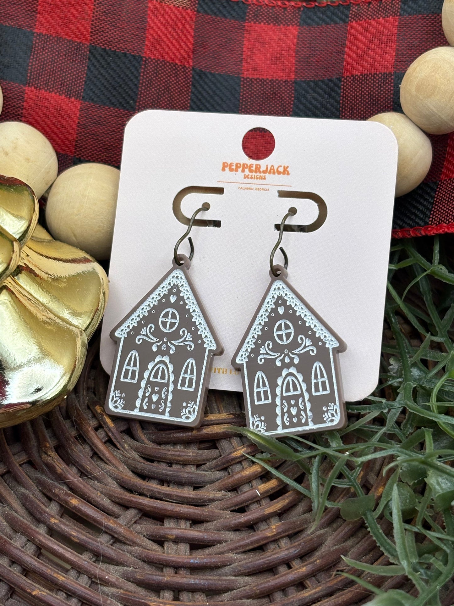 Gingerbread House Earrings