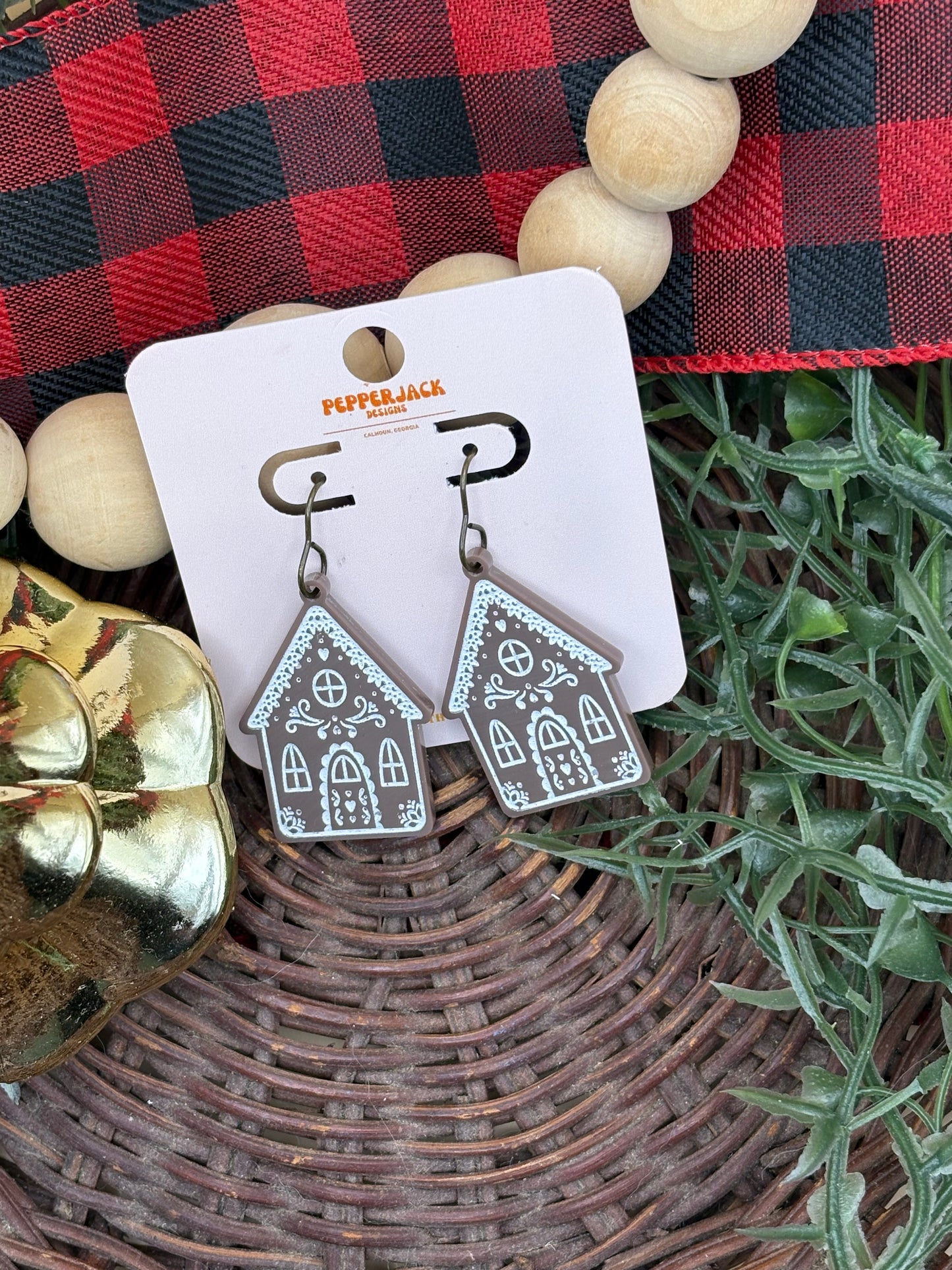 Gingerbread House Earrings