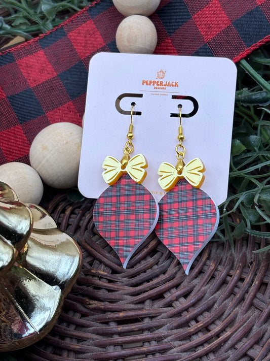 Plaid Bauble Earrings