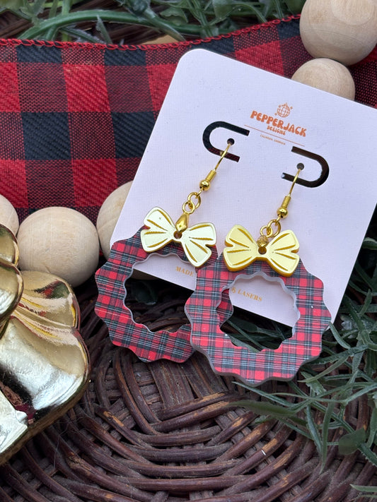 Plaid Wreath Earrings