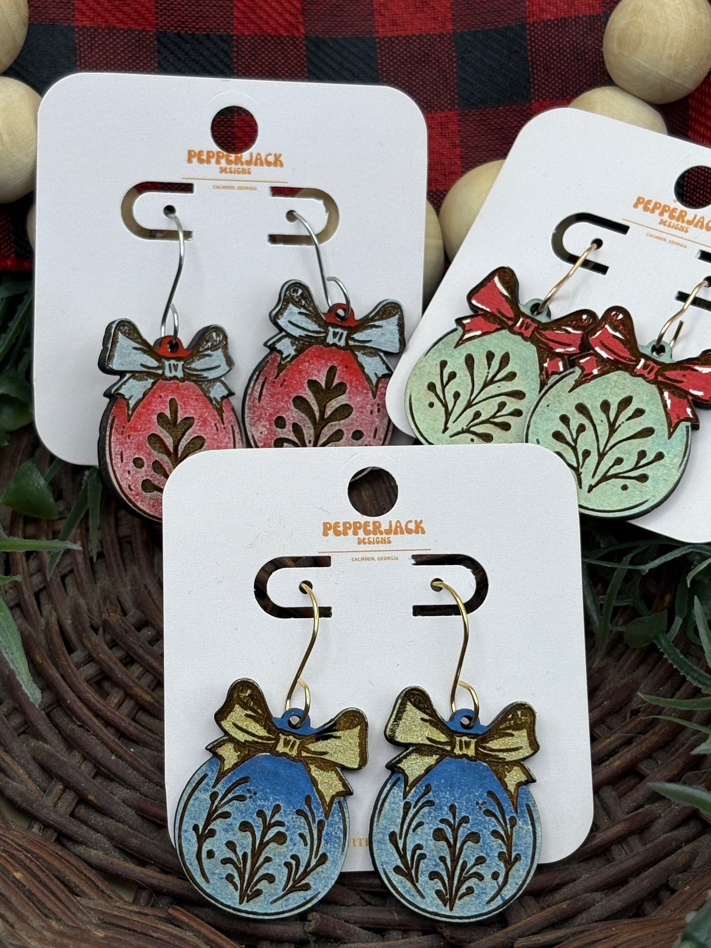 Ornaments With Bows Earrings