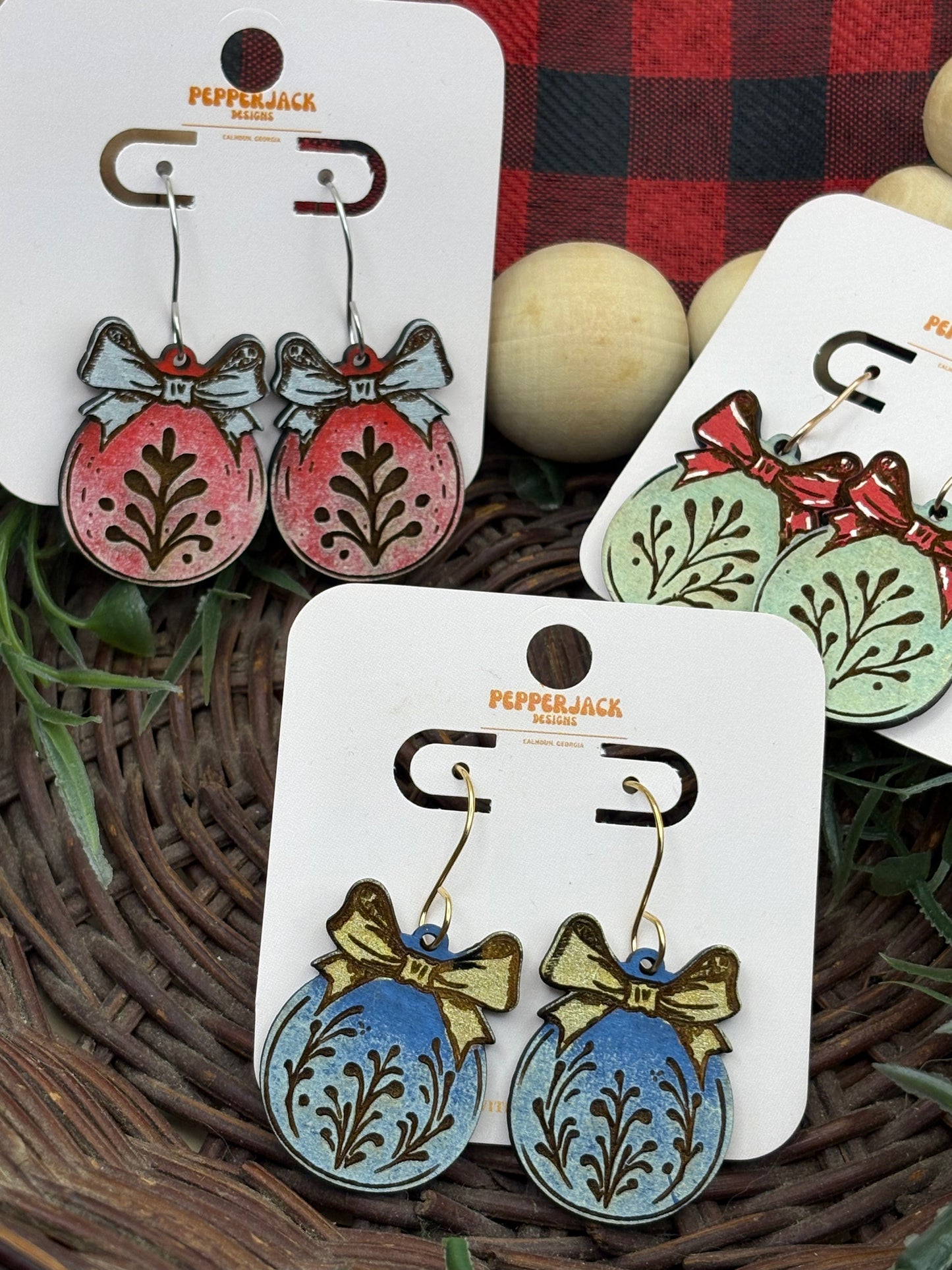 Ornaments With Bows Earrings