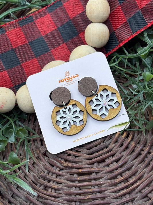 Cutout Snowflake Earrings