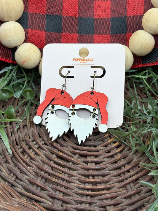 Gnome Santa Hat And Beard 2 Piece Earrings