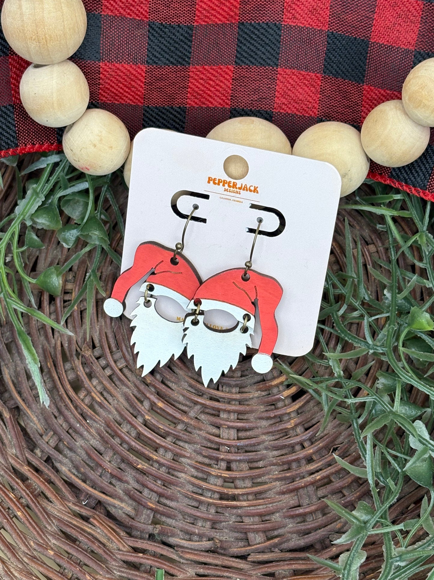 Gnome Santa Hat And Beard 2 Piece Earrings