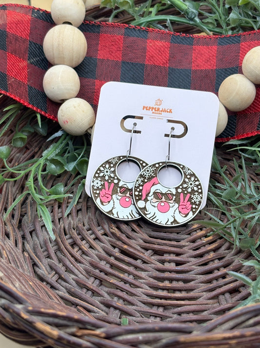 Bubblegum Santa Earrings