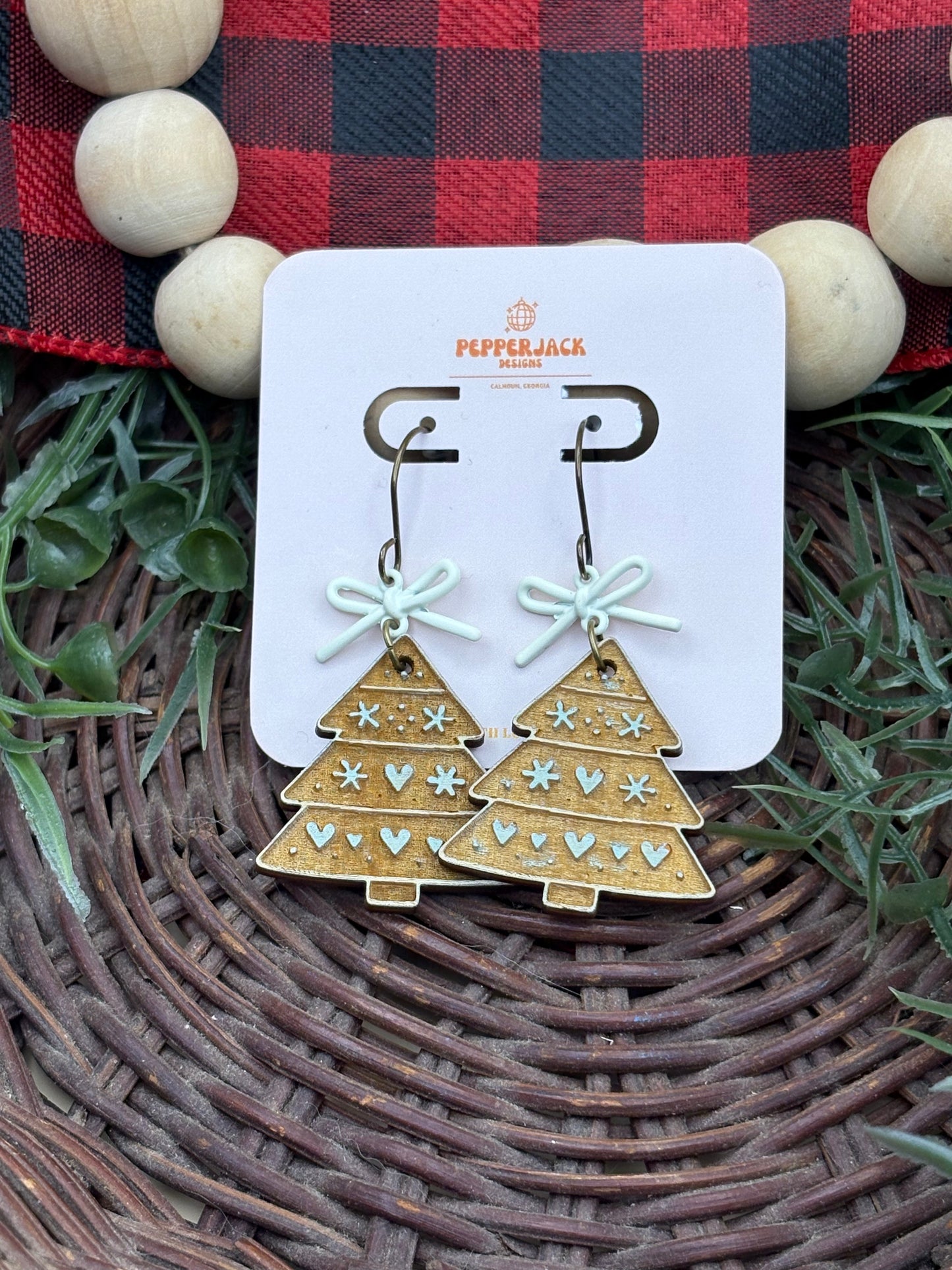 Boho Christmas Tree Earrings