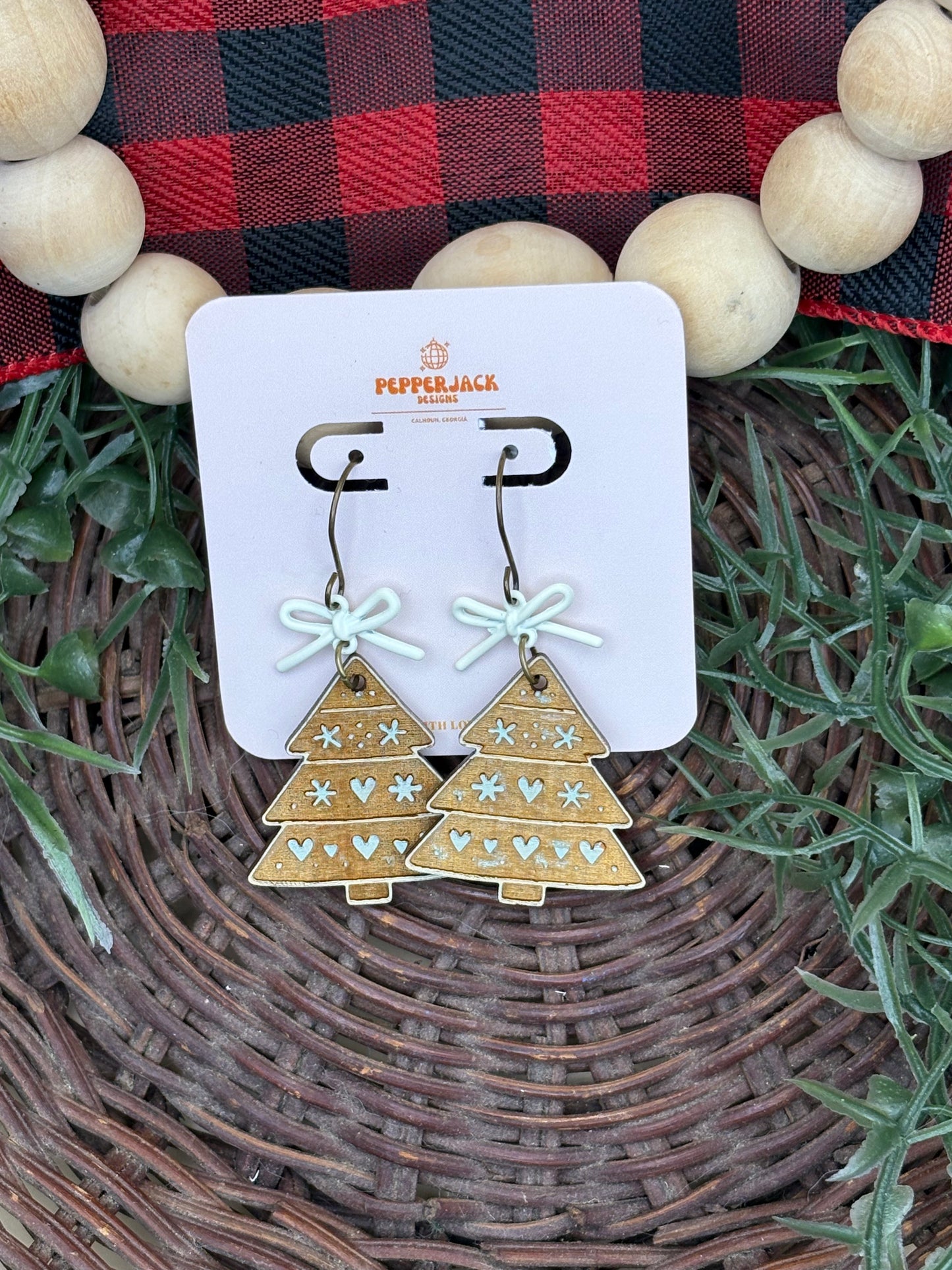 Boho Christmas Tree Earrings