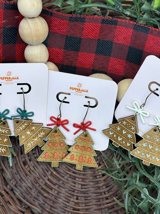 Boho Christmas Tree Earrings