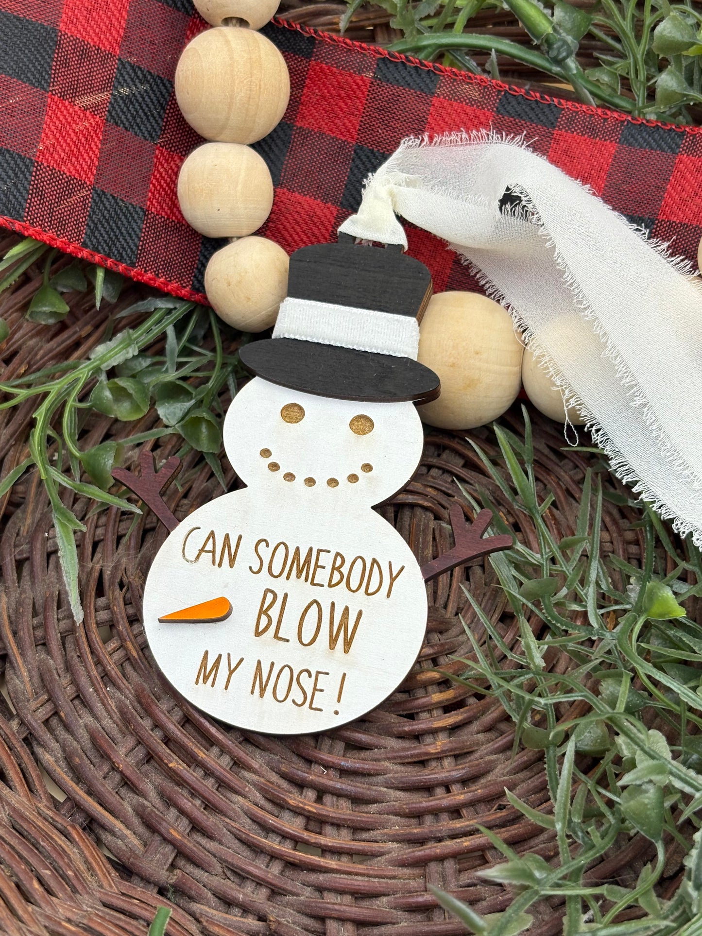 Can Somebody Blow My Nose Snowman Ornament