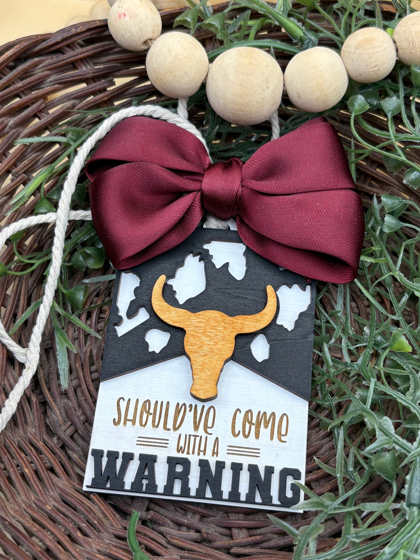 Should've Come With A Warning Car Charm