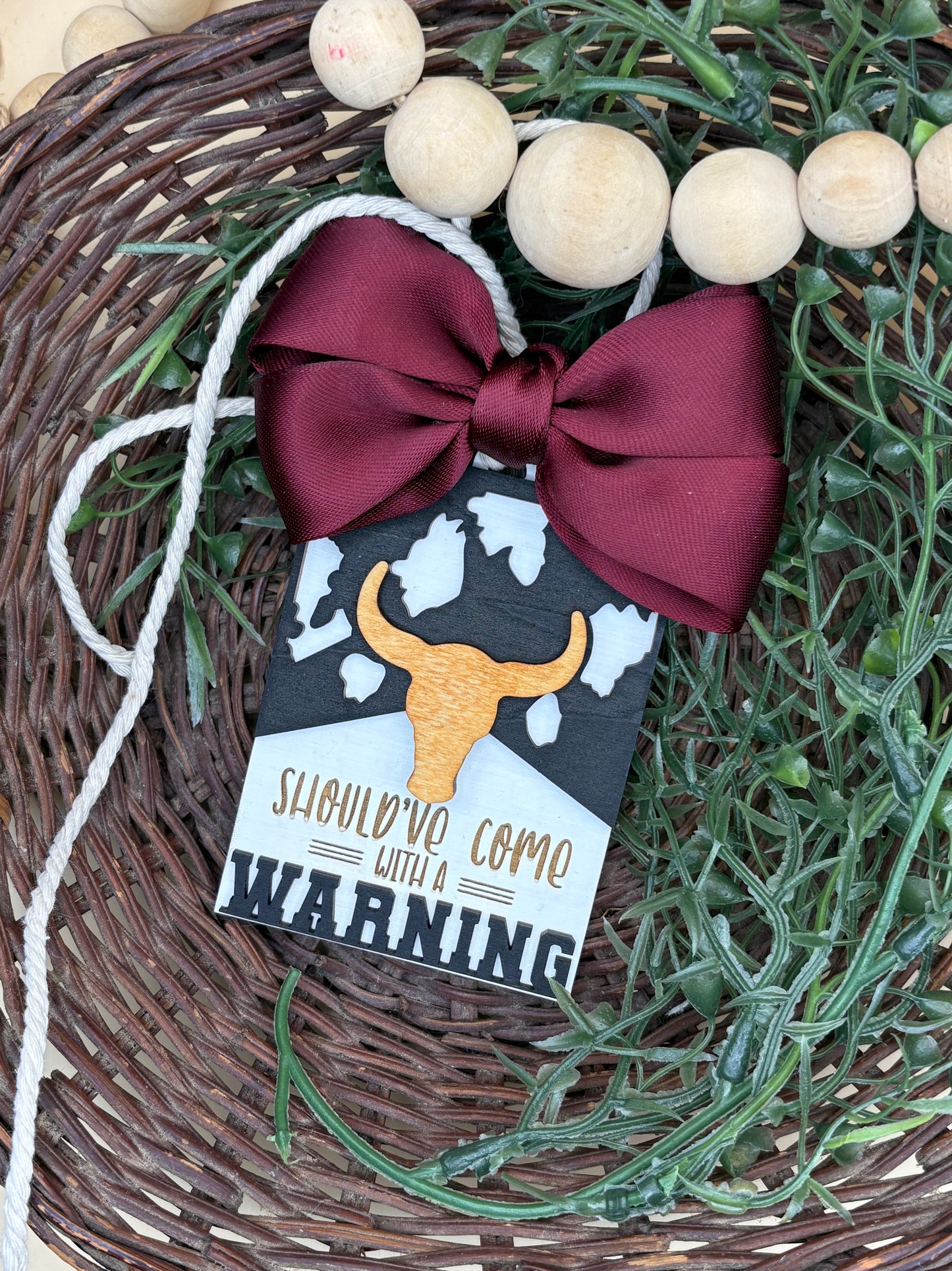 Should've Come With A Warning Car Charm