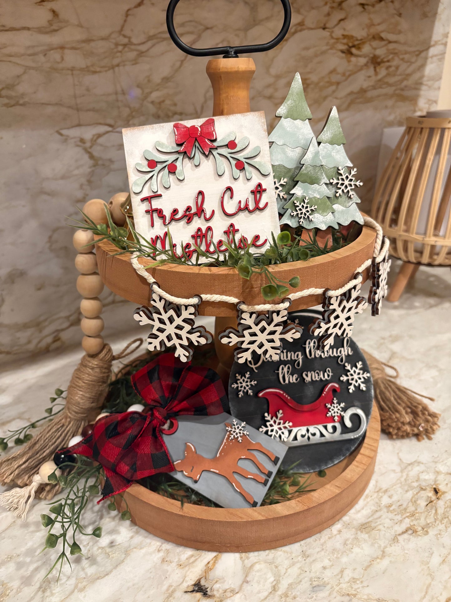 Dashing Through The Snow Tiered Tray Set