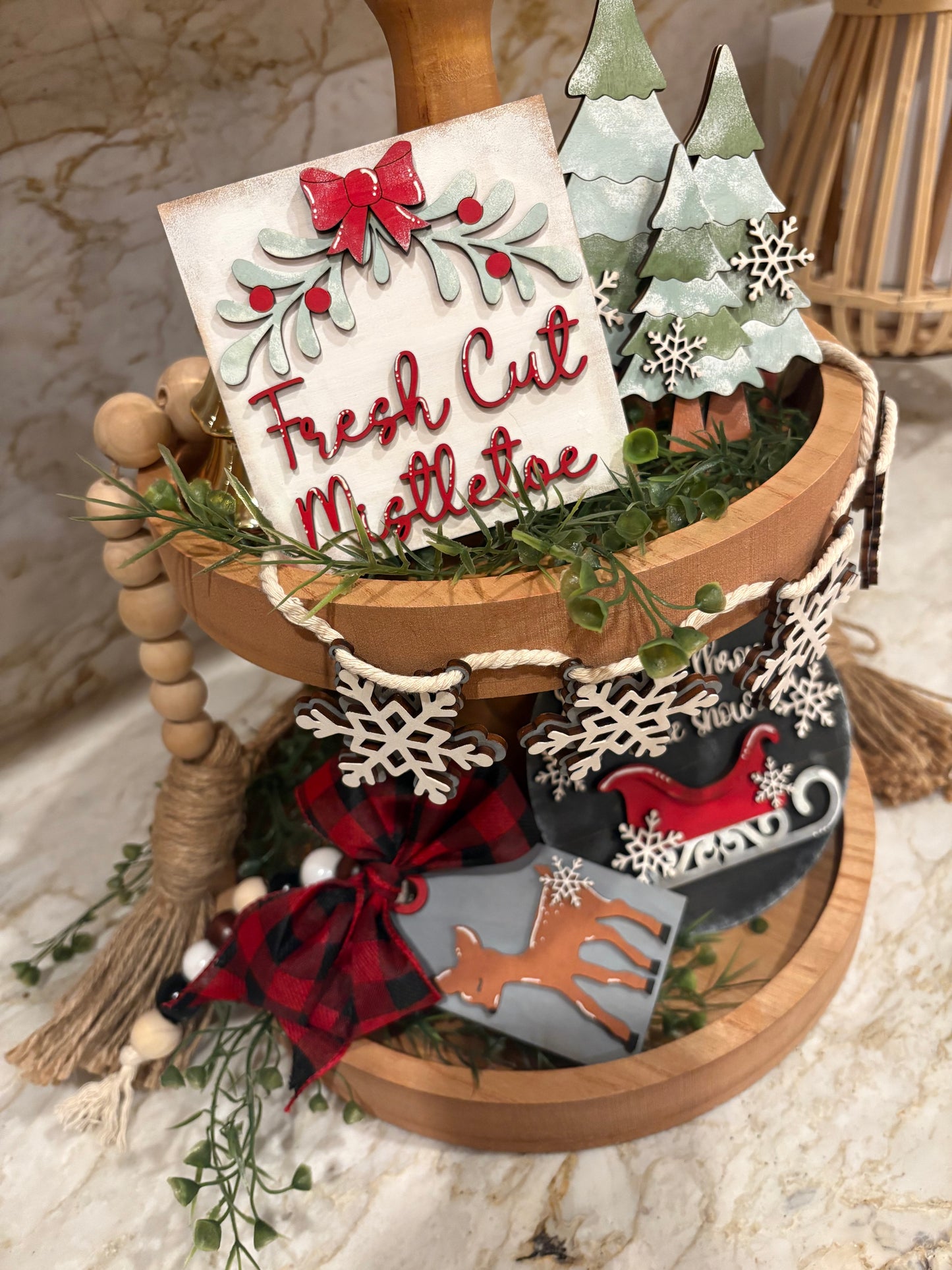 Dashing Through The Snow Tiered Tray Set