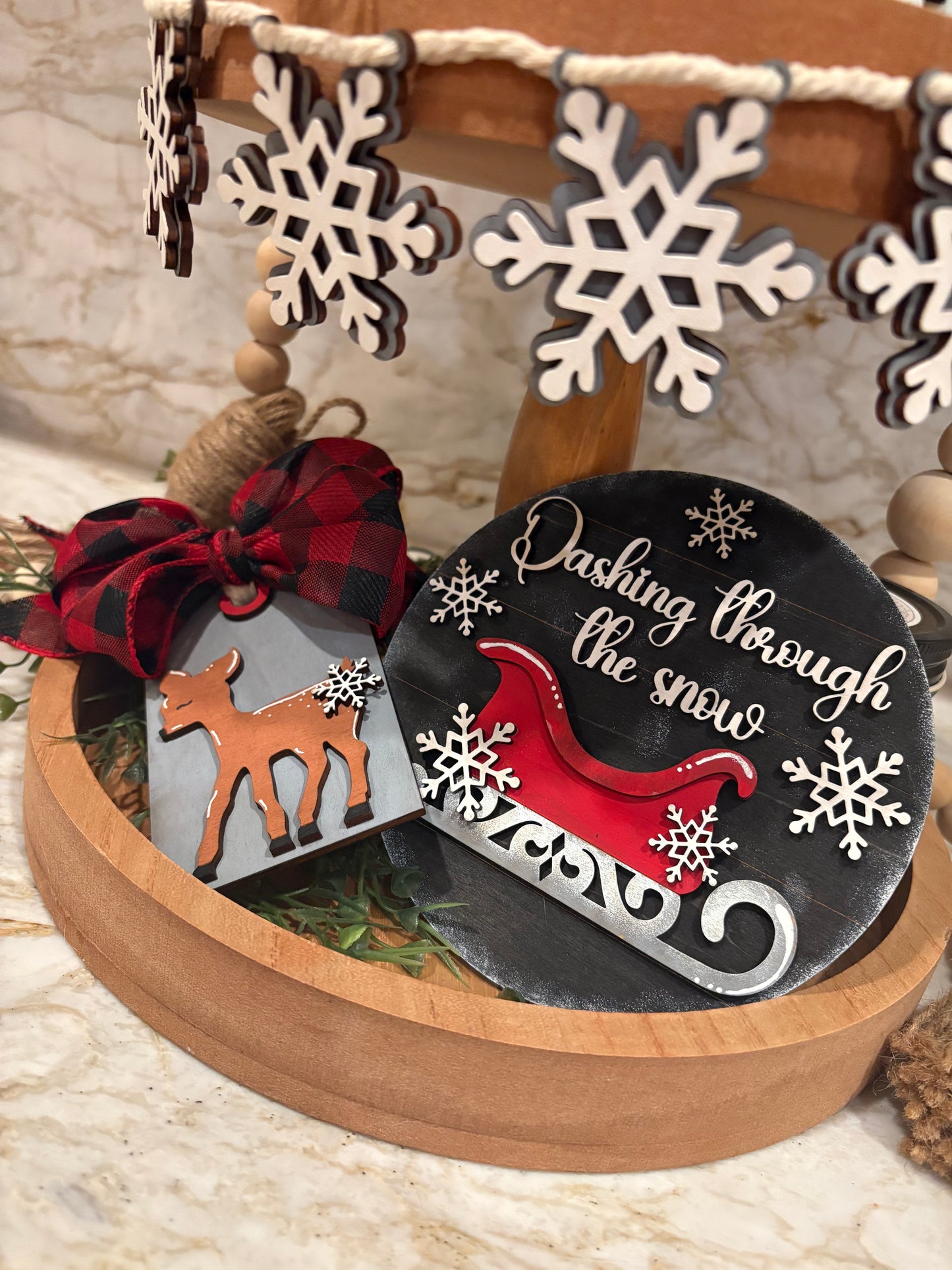 Dashing Through The Snow Tiered Tray Set