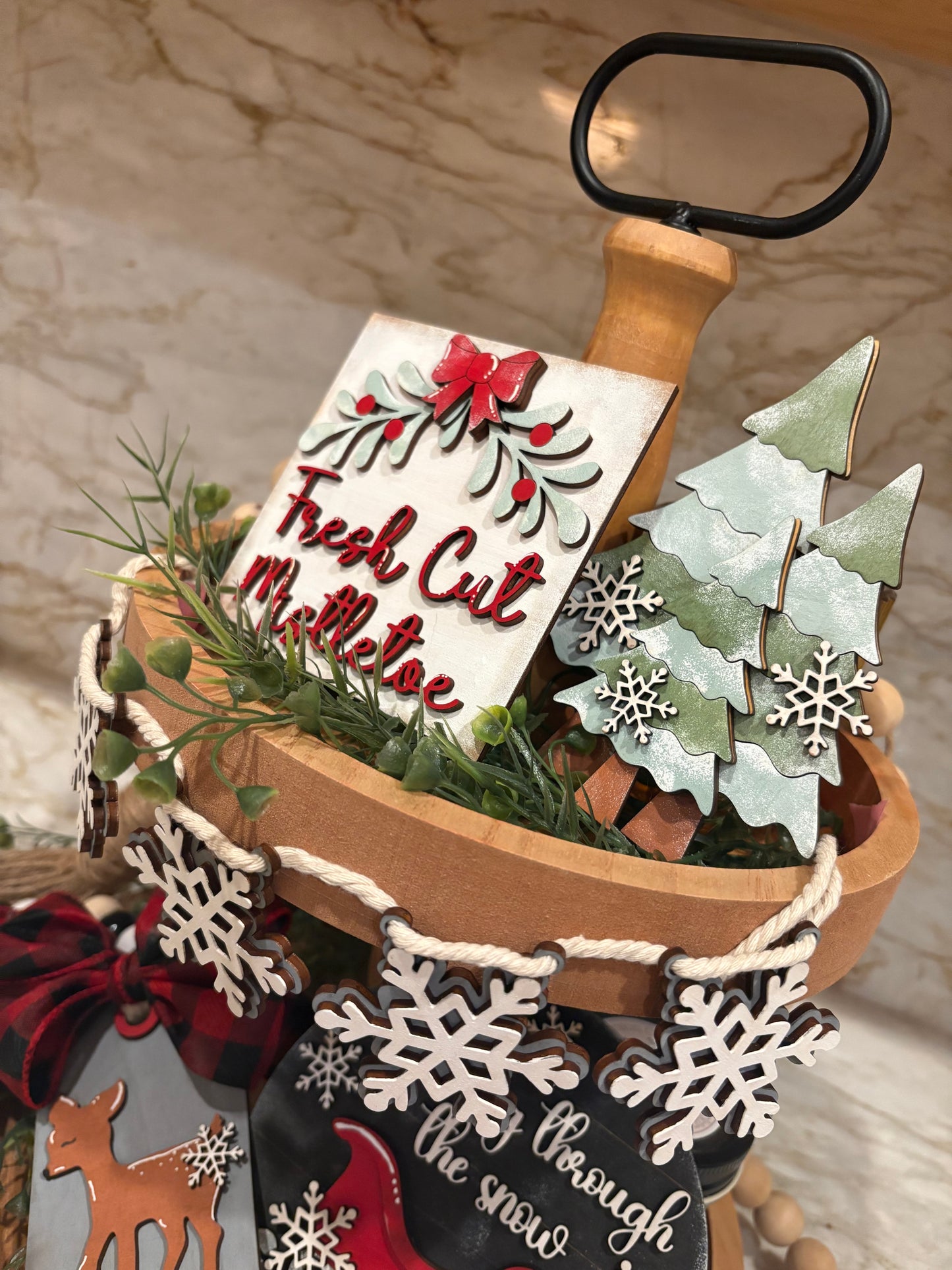 Dashing Through The Snow Tiered Tray Set