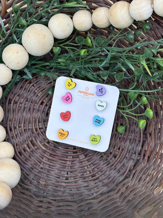 Candy Heart Studs