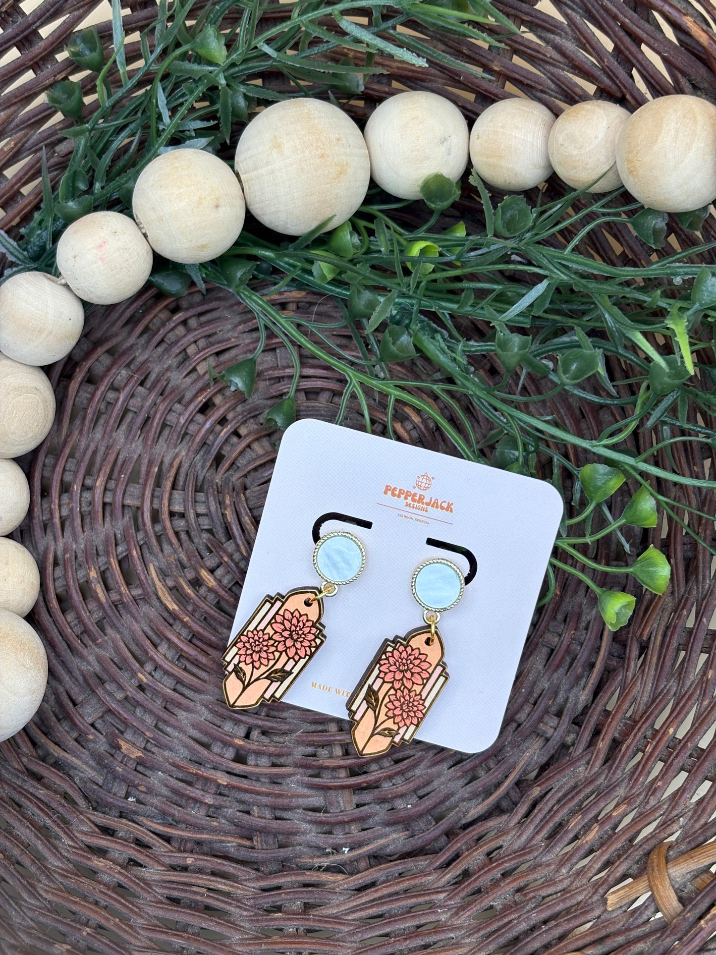 Stained Glass Floral Earrings