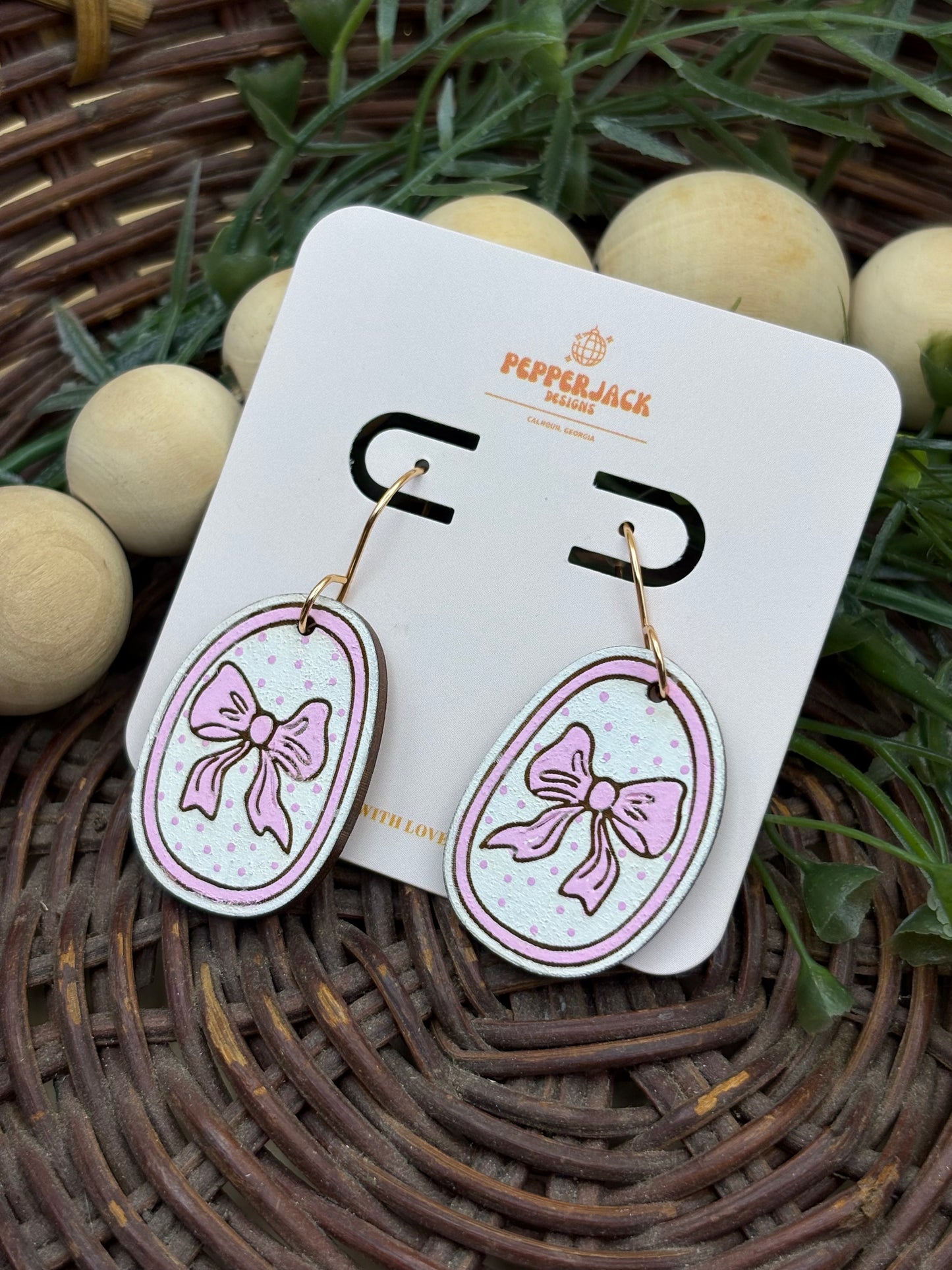 Cute Framed Bow Earrings