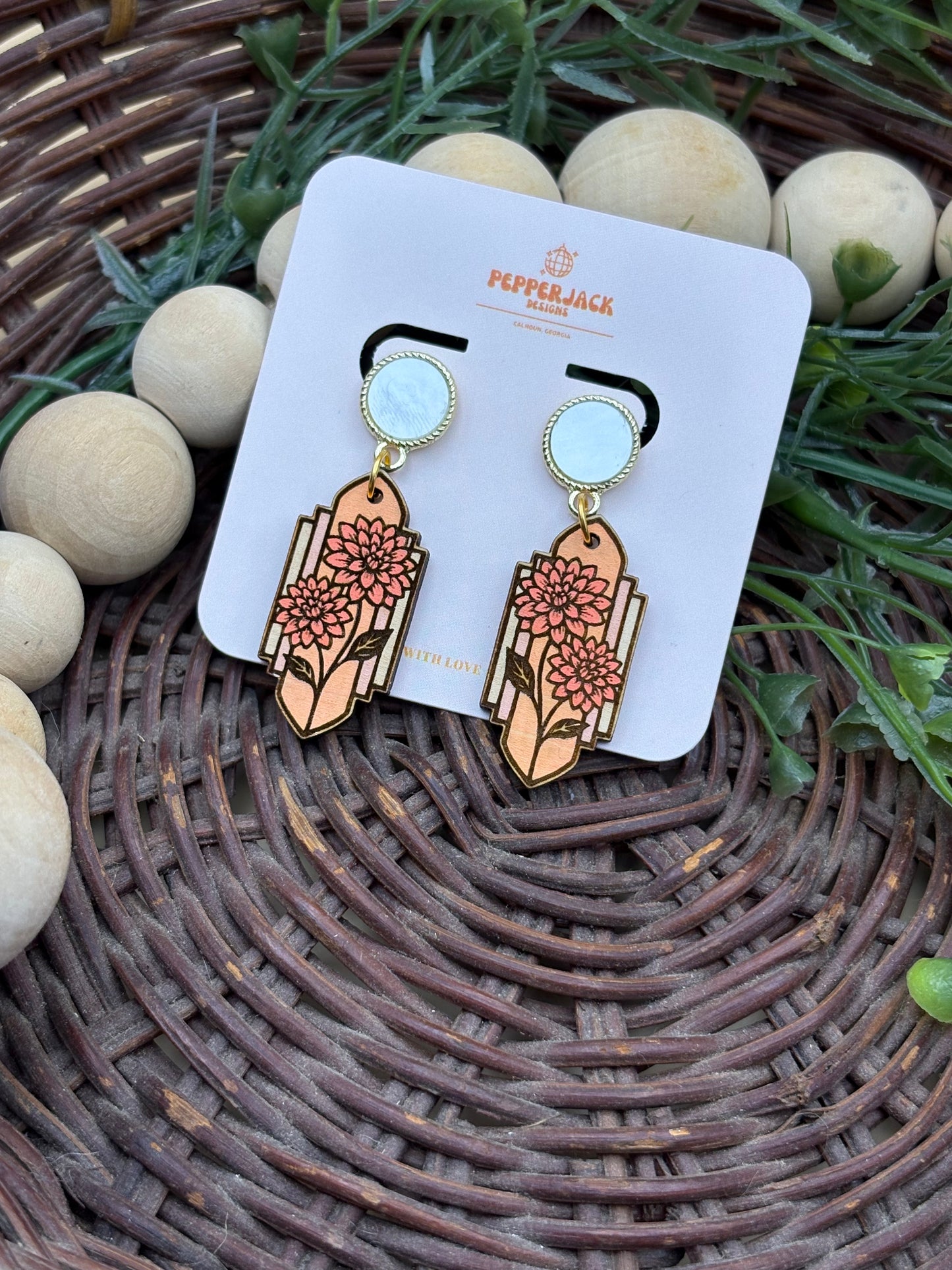 Stained Glass Floral Earrings