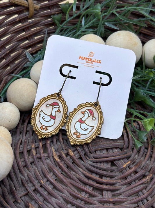 Christmas Goose Earrings