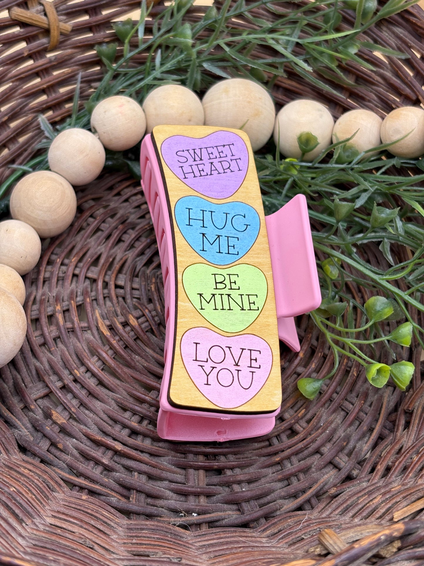 Candy Hearts Hair/Claw Clips