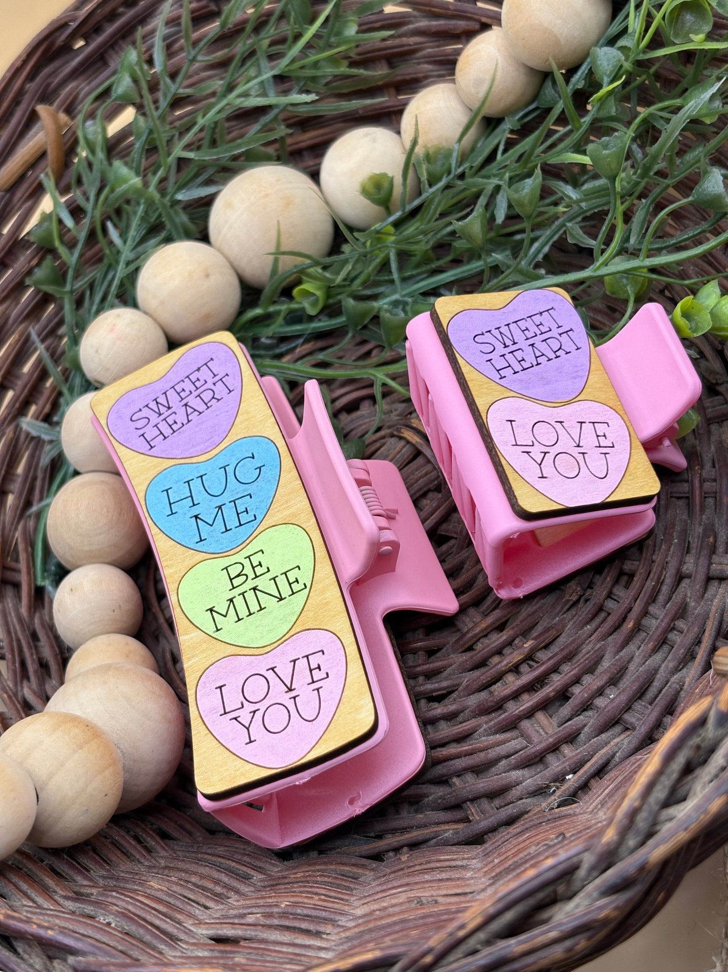 Candy Hearts Hair/Claw Clips