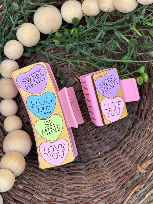 Candy Hearts Hair/Claw Clips