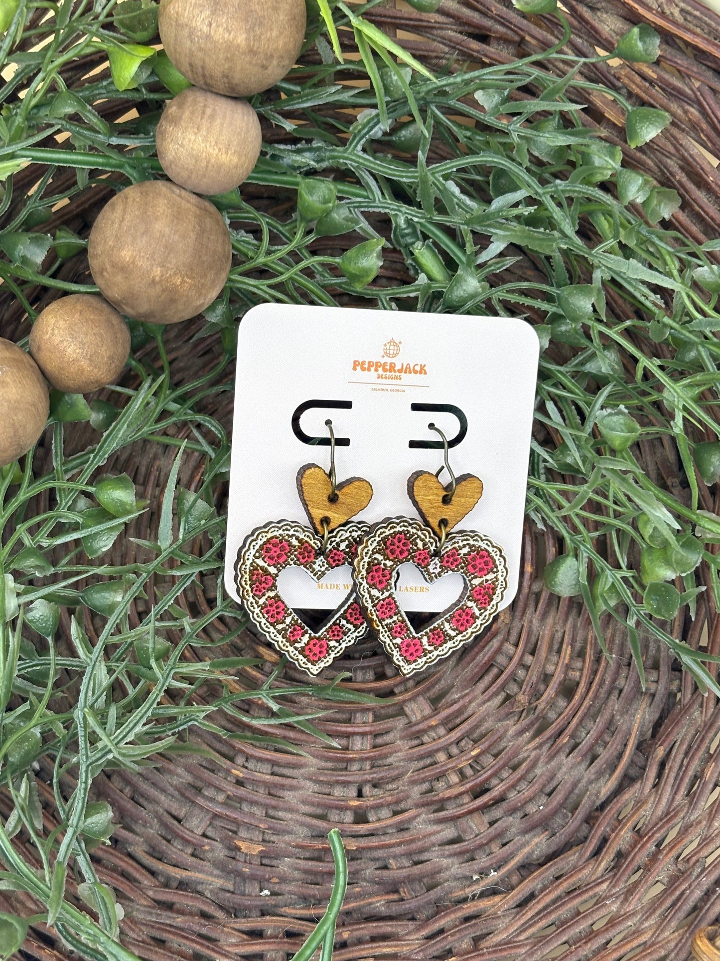 Lace Hearts Earrings