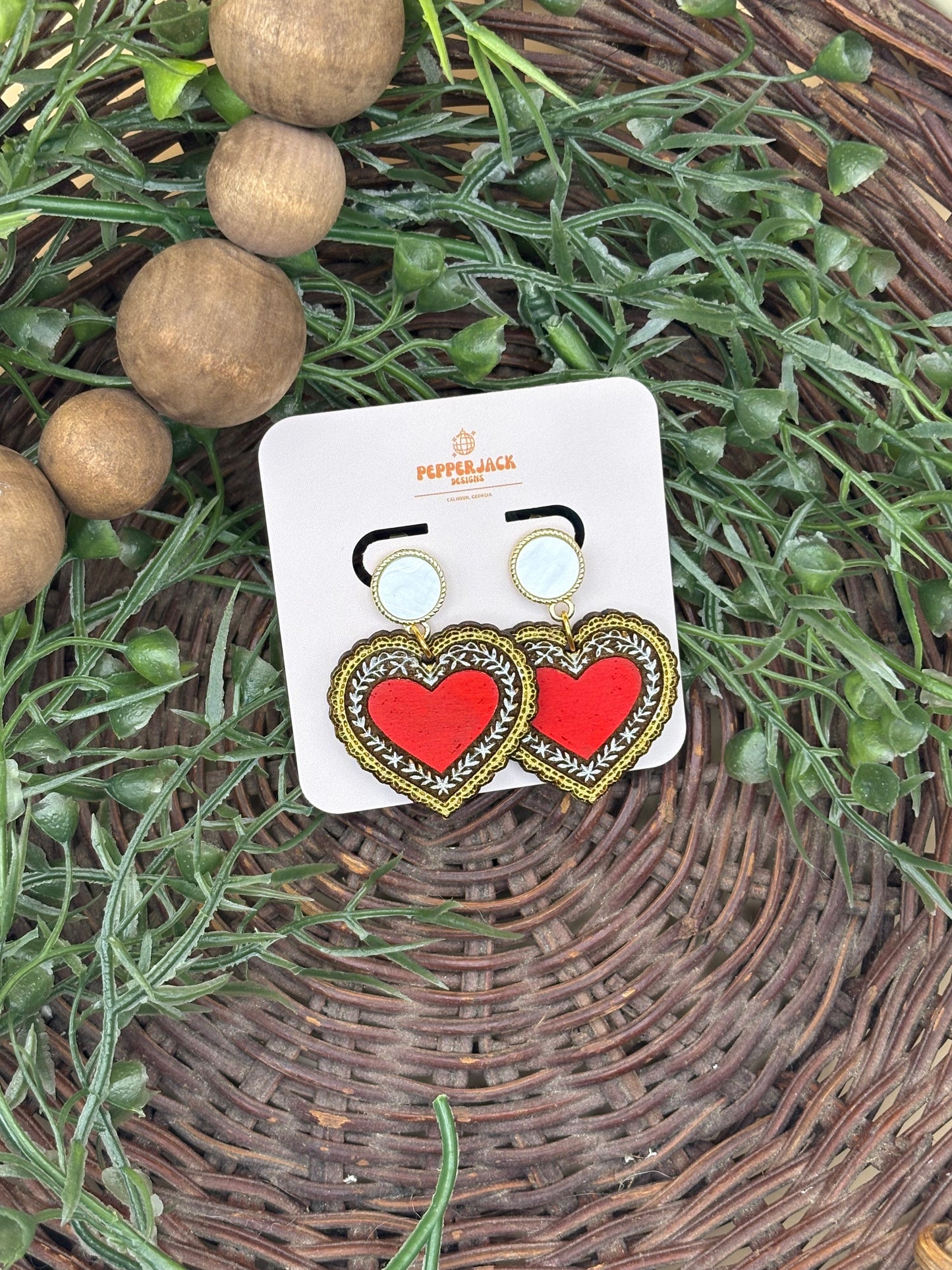 Lace Hearts Earrings