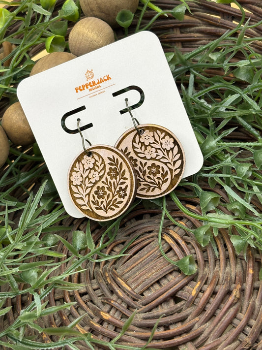 Floral Yin & Yang Earrings