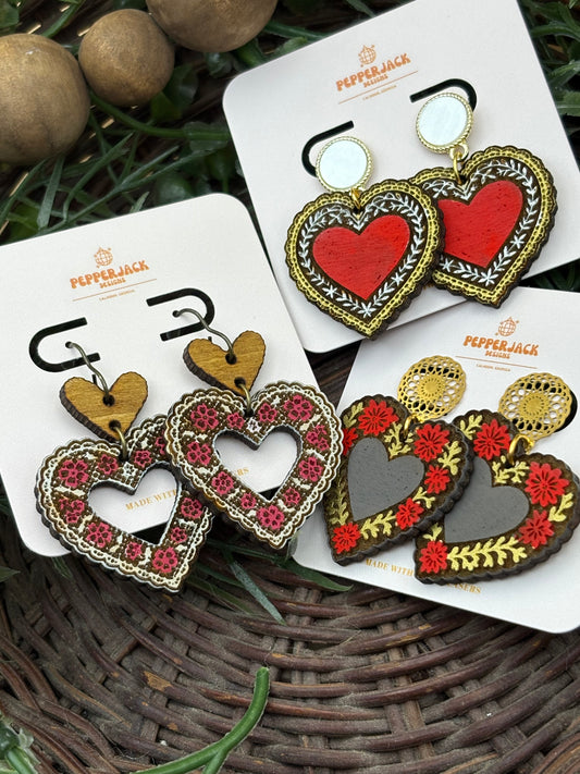 Lace Hearts Earrings