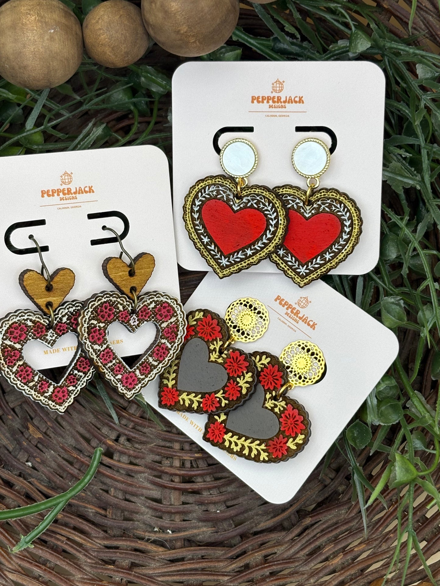 Lace Hearts Earrings