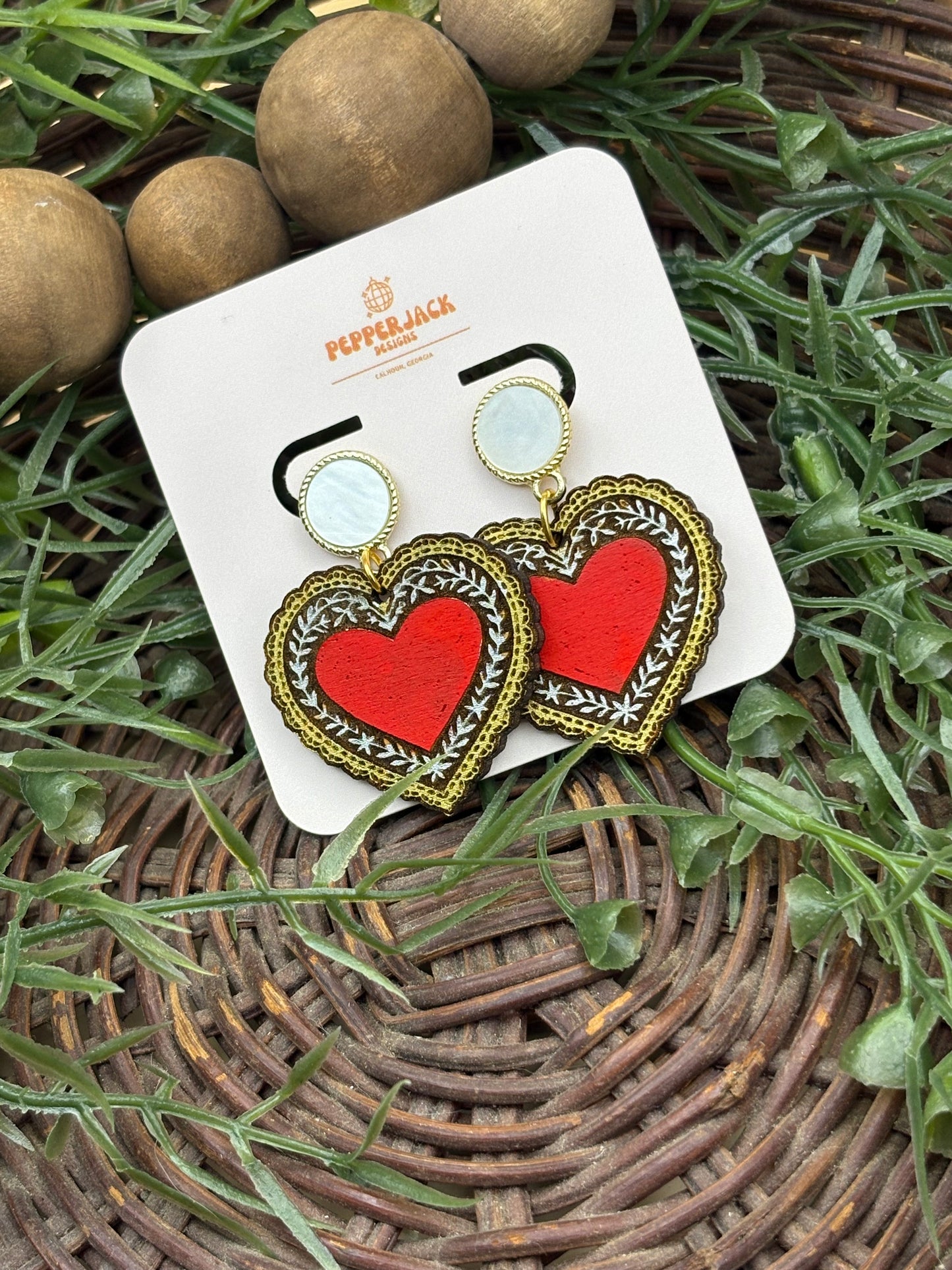 Lace Hearts Earrings