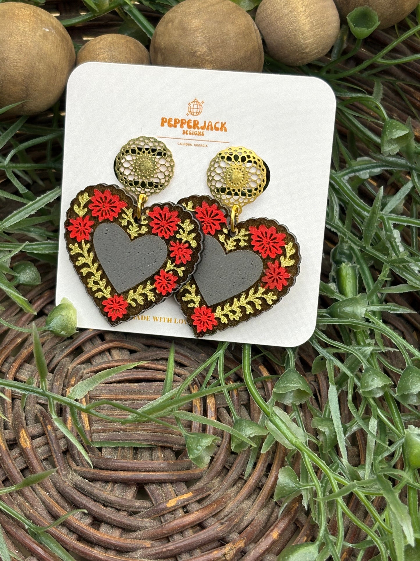 Lace Hearts Earrings