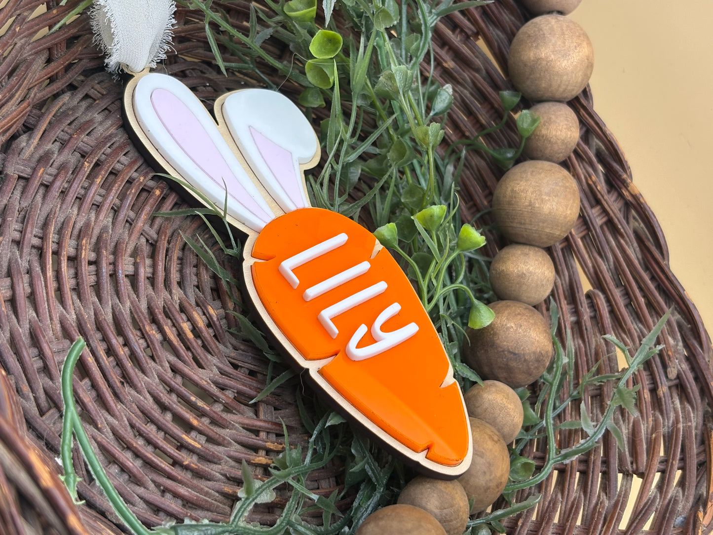 Easter Basket Carrot Tag - Custom Personalizable Easter Basket Tag