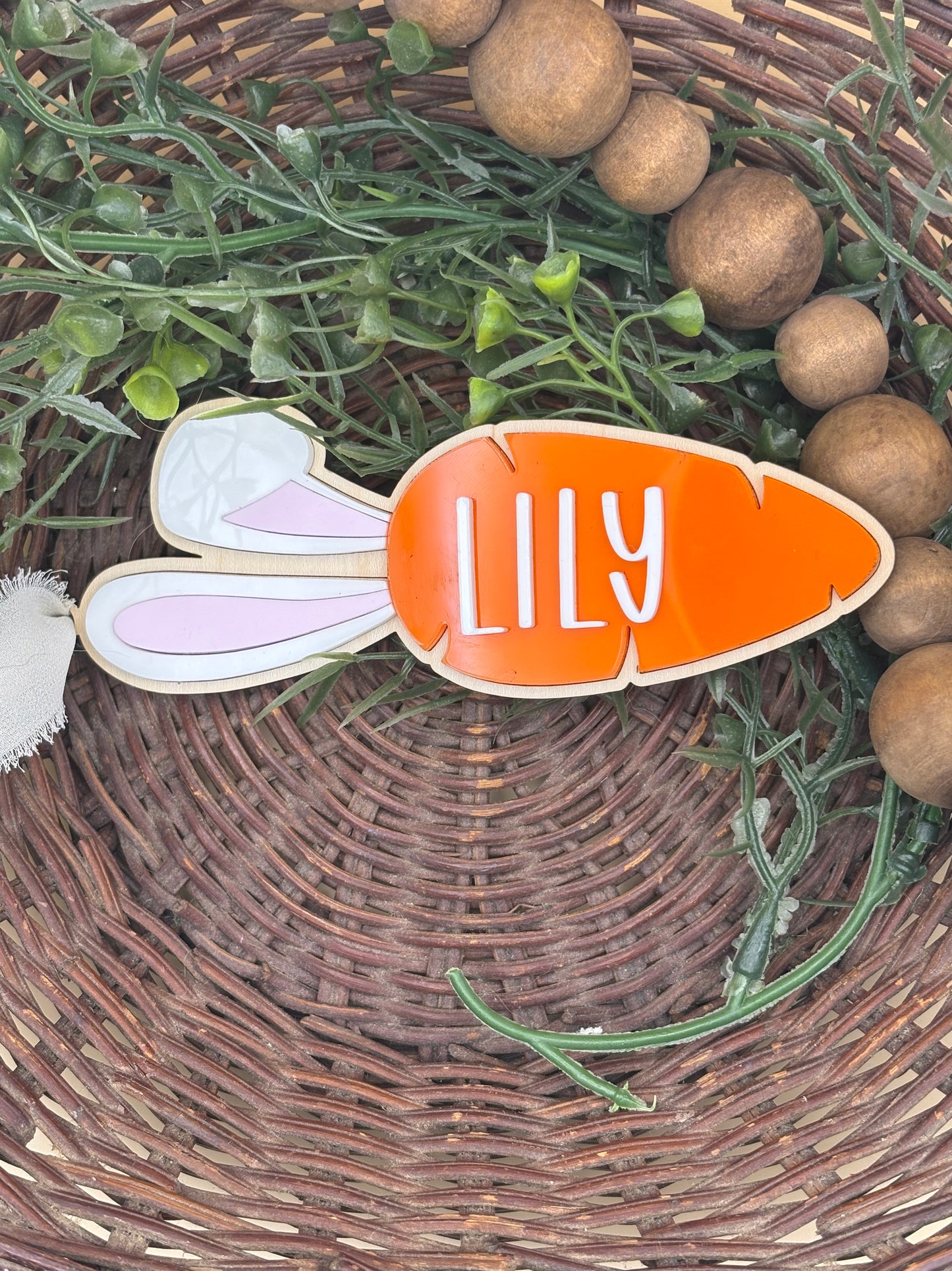 Easter Basket Carrot Tag - Custom Personalizable Easter Basket Tag