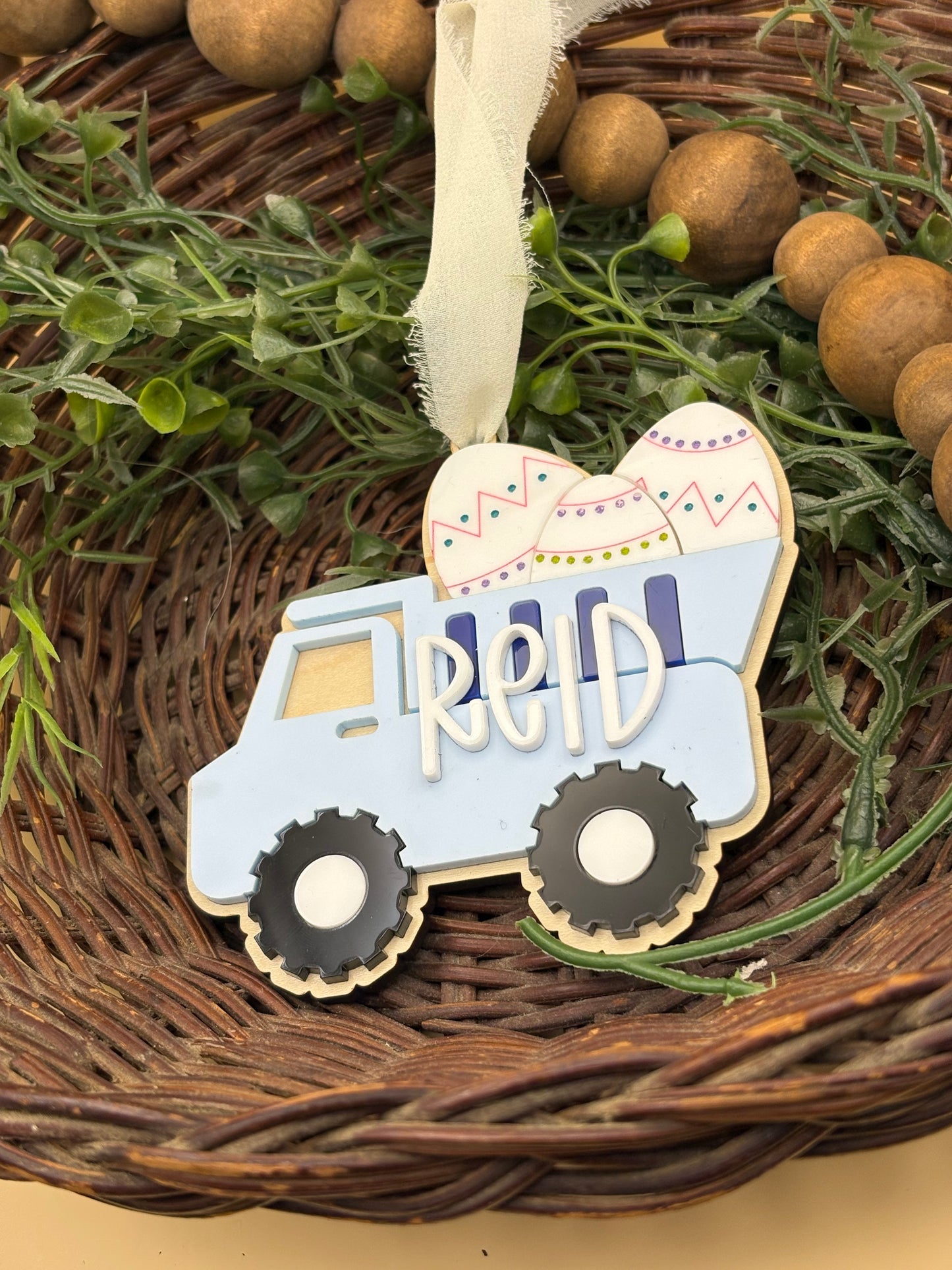 Construction Equipment Easter Basket Custom Personalizable Tags