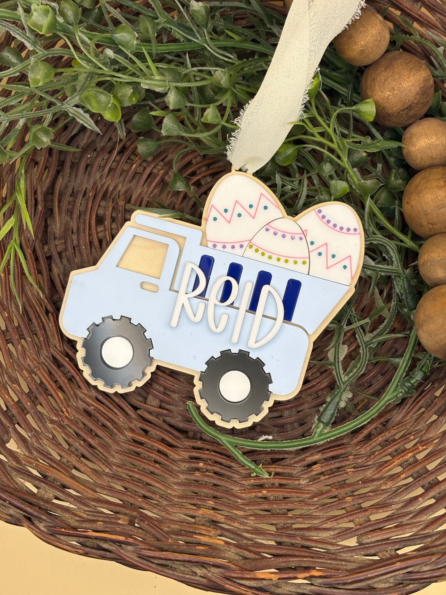 Construction Equipment Easter Basket Custom Personalizable Tags