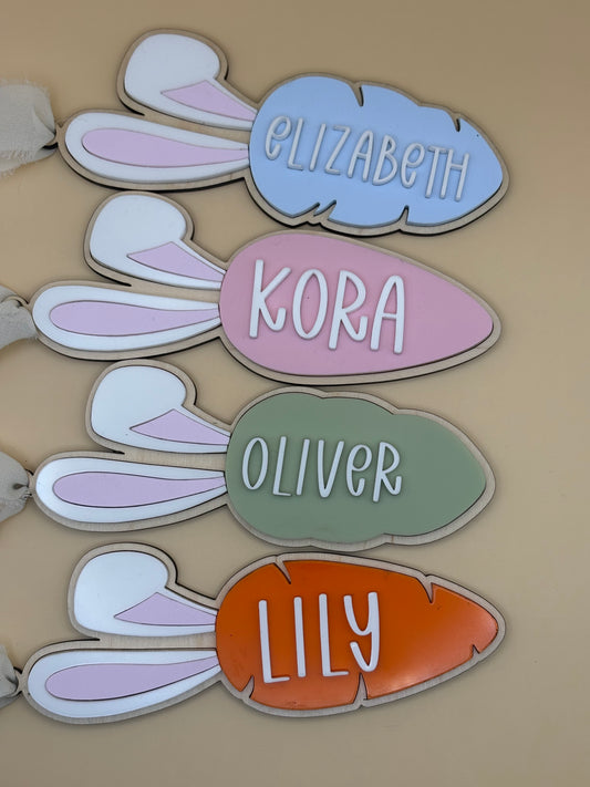 Easter Basket Carrot Tag - Custom Personalizable Easter Basket Tag