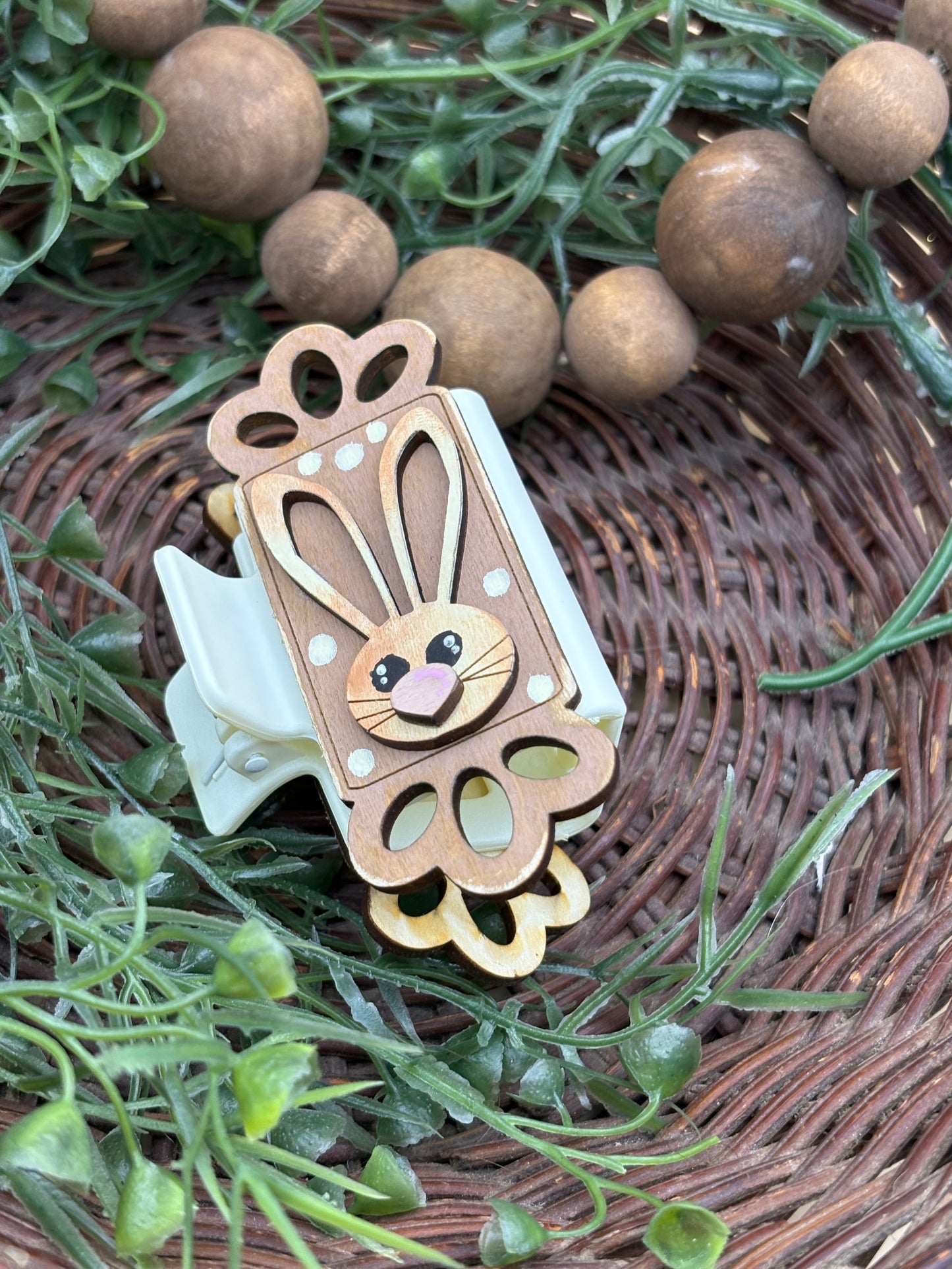 Rustic Bunnies And Carrots Hair/Claw Clip