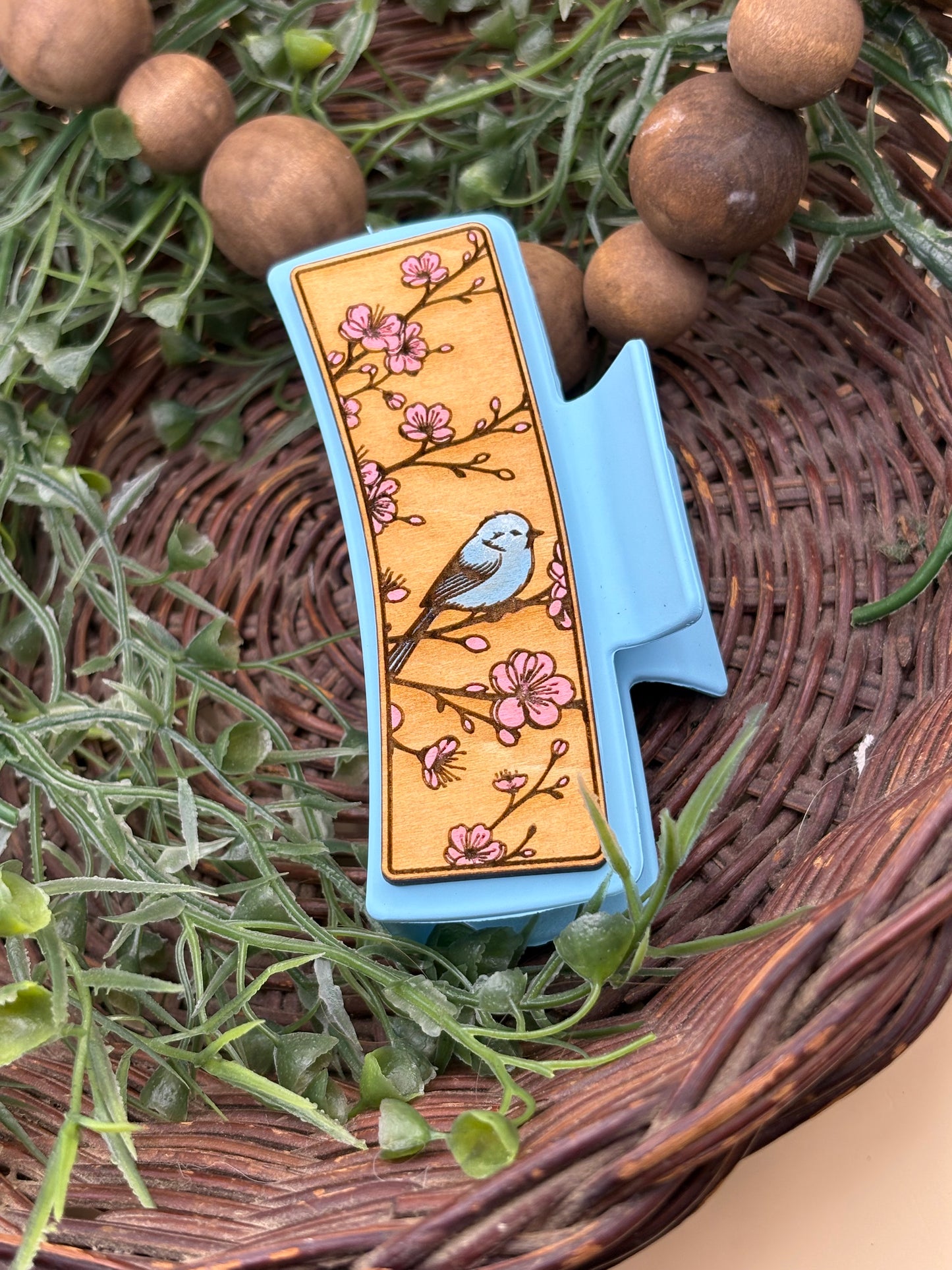 Cherry Blossom With Bird Hair/Claw Clip