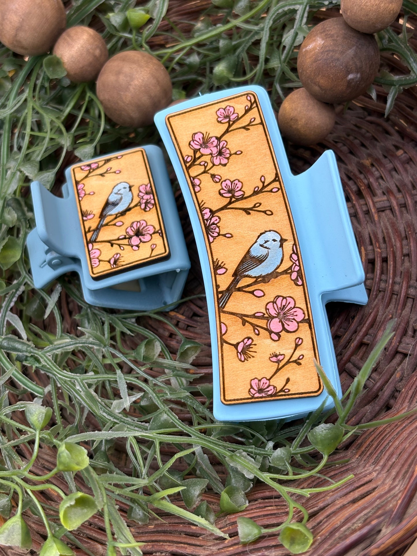 Cherry Blossom With Bird Hair/Claw Clip