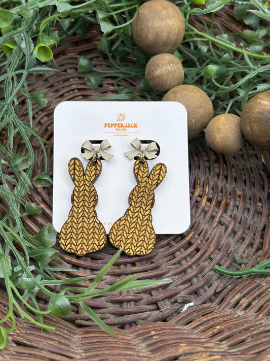 Sweater Pattern Bunny Earrings