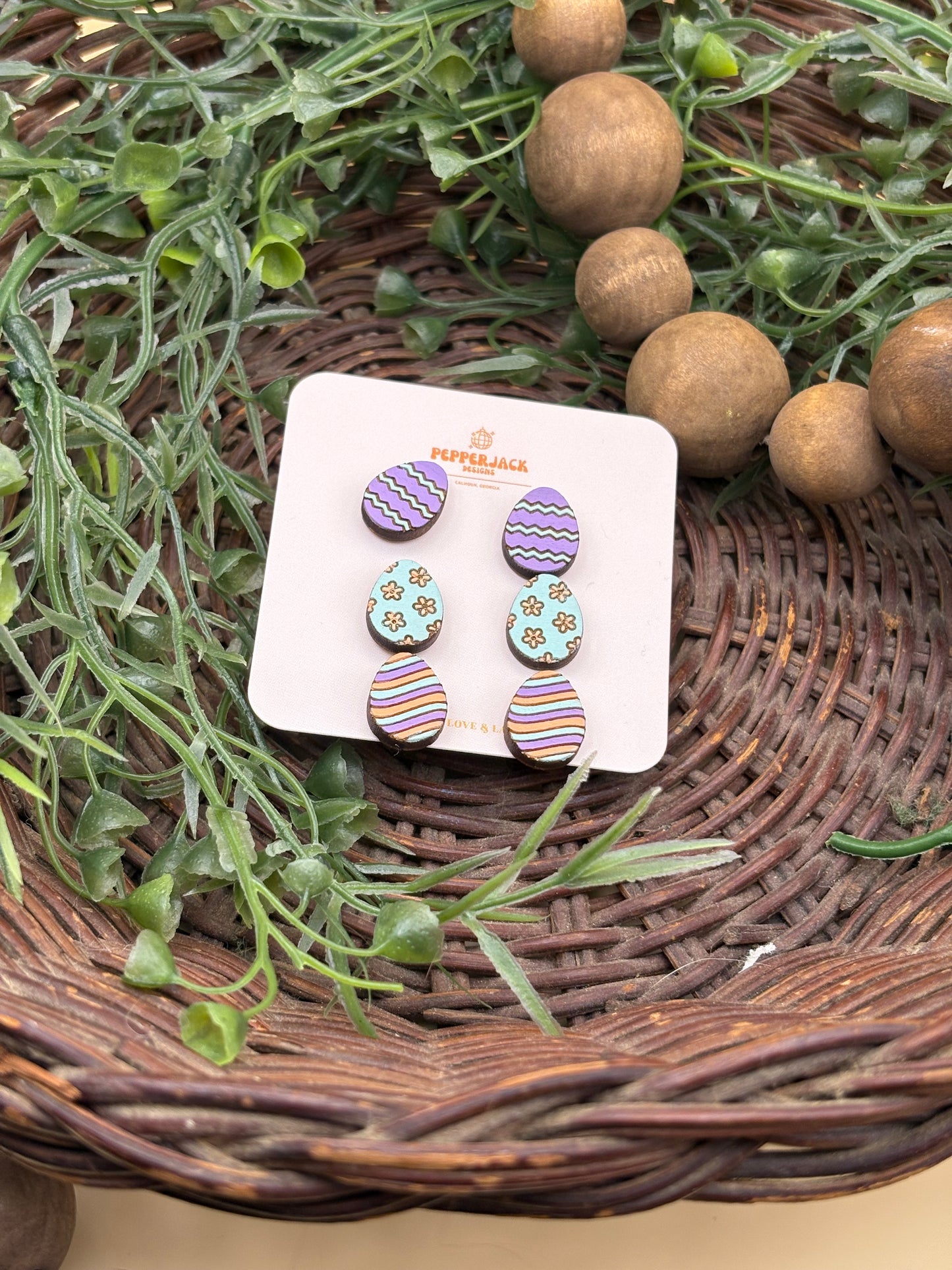 Easter Egg Stud Earrings - Set of 6