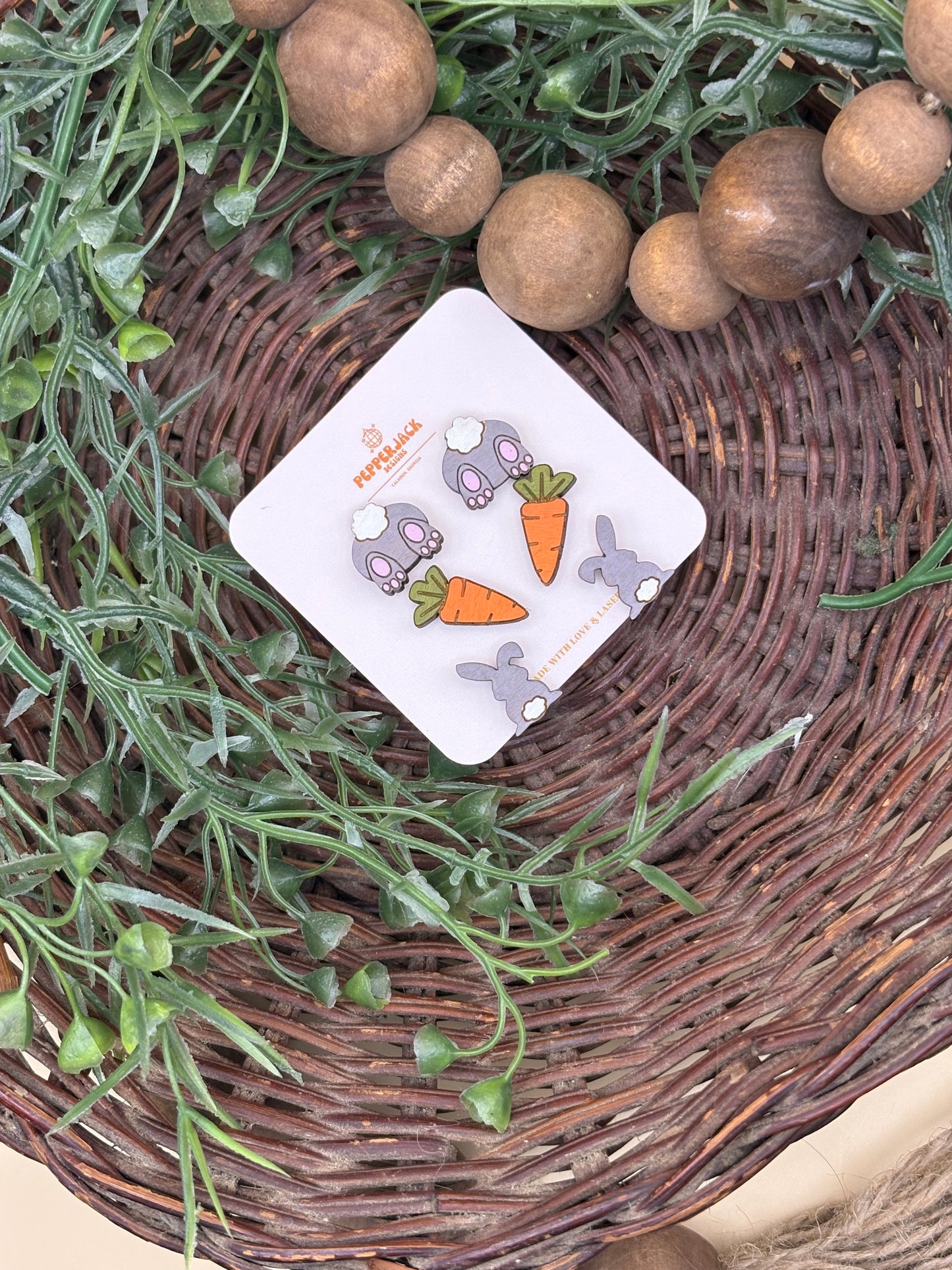 Easter Bunny Stud Earrings - Set of 6